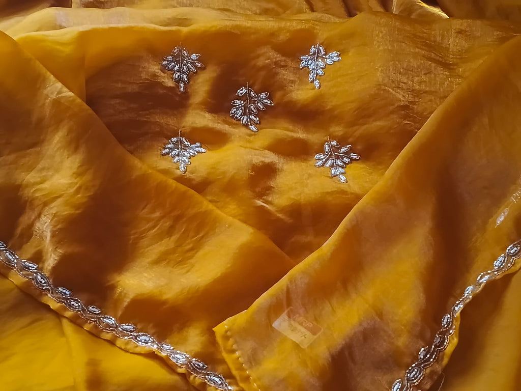 Aabha – Marigold Hand-Embellished Saree